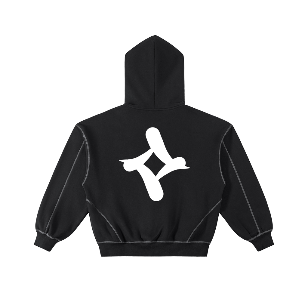 MonoTech - Stitched BoxyZip-Up Hoodie